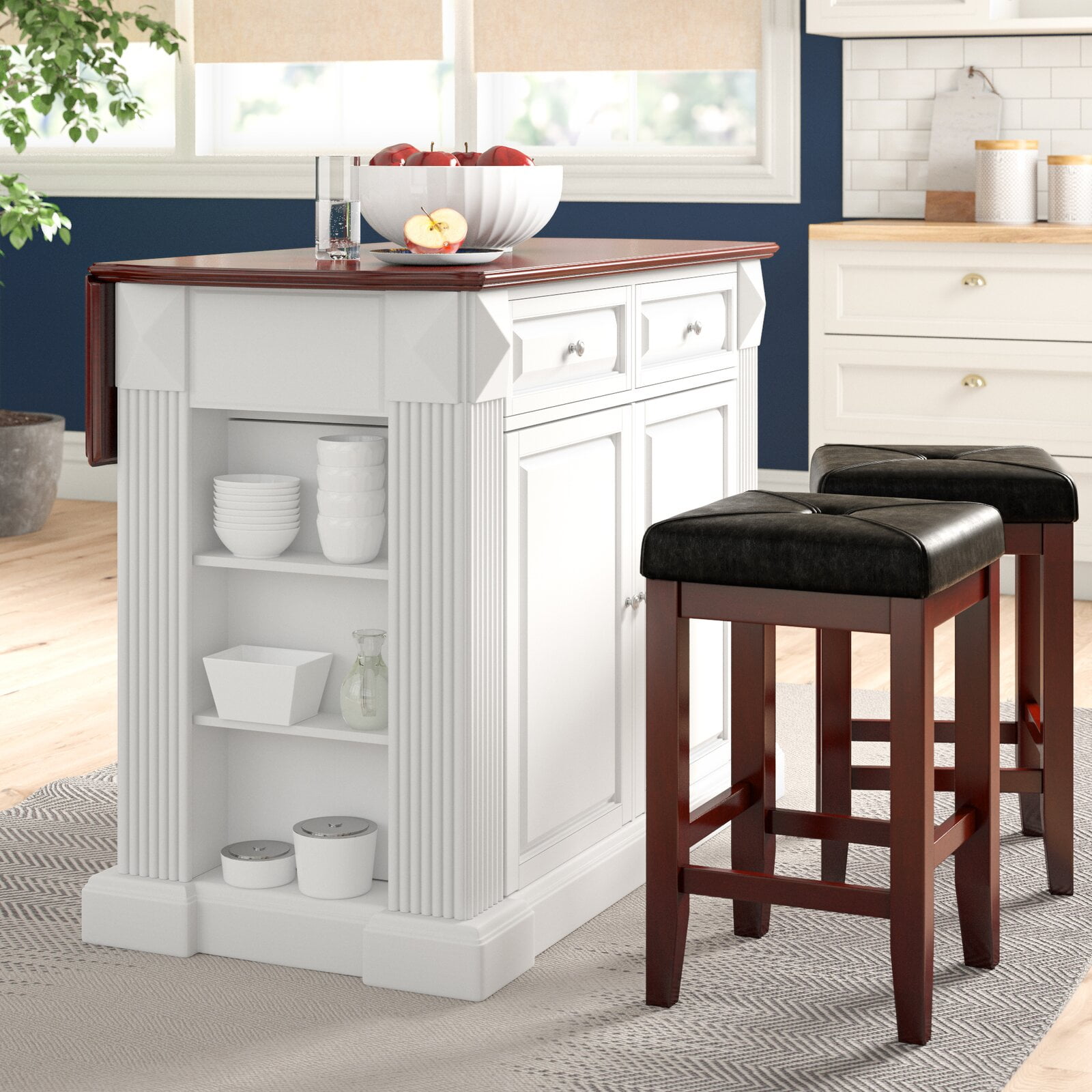 Diamondback 47.75'' Kitchen Island, Open storage with adjustable