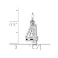 thumbnail image 2 of 925 Sterling Silver Solid Small Sparkle Cut Sport game Number 4 Charm Pendant Necklace Measures 20x7mm Wide - Bead Charm, 2 of 2