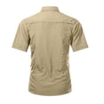 thumbnail image 4 of Men's Fishing Hiking Short Sleeve Cargo Shirts Lightweight UPF 50 Sun Protection Breathable Button Up Lapel Collar Dual Pocket Tactical Work Tops for Camping Outdoor Work, 4 of 8