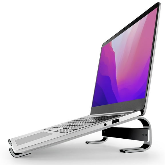 MMOBIEL Laptop Stand - Laptop Riser 10 to 18 inches - Ventilated Laptop Holder Universal - Laptop Stand for Desk Compatible with MacBook, Notebook, ASUS and More - Incl. Tools - Black Aluminum