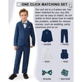 thumbnail image 2 of Suit DISAUR para niños, delgado, 6 piezas, chaqueta, pantalones, chaleco azul de 9 a 10 años, 2 of 6