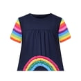 thumbnail image 4 of Girls Casual Dress Navy Blue Cotton Short Sleeve Rainbow Cloud 3 Years, 4 of 6