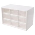 thumbnail image 1 of 9 Drawer Plastic Storage Cabinet Desktop Makeup Bin Box Jewellery OrganizerWhite, 1 of 5