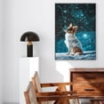 thumbnail image 5 of Hudo Dog Christmas Canvas Wall Art, Papillon Dog Wall Art Prints Dogs Hanging Wall Pictures Decoration for Holiday Living Room Bedroom Bathroom, 5 of 5
