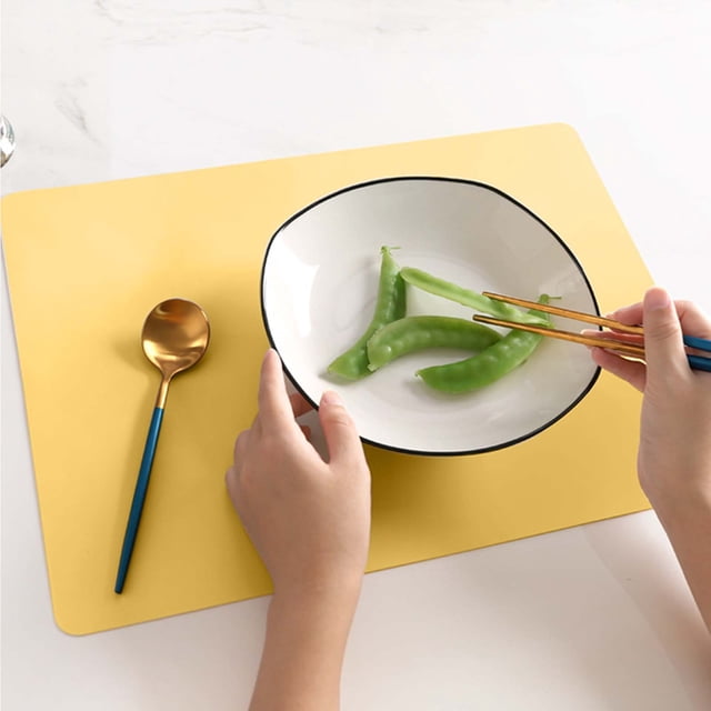 Placemat for Dining Tables Morandi Color Silicone Table Mat Insulated Cup Pot Mat 40x30cm Lightweight Durable Protective Kitchen Accessory
