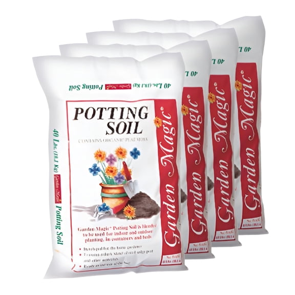 Michigan Peat Company Garden Magic General Purpose Potting Soil Mix, 40 lb Bag, 4 Pack