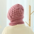 thumbnail image 2 of Idoravan Womens Winter Beanie Hat Scarf Set Integrated Ear Protection Windproof Cap Scarf 2 In 1 Winter Warm Knitted Hat Scarf Thickening Hat Scarf Pink, 2 of 6