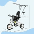 thumbnail image 3 of Qaba 6 in 1 Kids Tricycle with Removable Handlebar and Canopy, White, 3 of 10