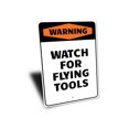 thumbnail image 3 of Warning: Watch for Flying Tools, Hilarious Garage Sign, Funny, Handyman Aluminum Metal Decor Sign - 4x18 inches, 3 of 4