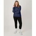 thumbnail image 4 of Hanes EcoSmart Women's Fleece Sweatshirt, V-Notch Navy Heather XL, 4 of 5