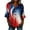 Red, variant on Womens Shirts Casual Independence Day American Flag Star Pattern Notch V Neck 3/4 Sleeve Peplum Hem Patriotic Blouse Fashion Daily Top Black XL