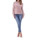 thumbnail image 2 of INSPIRE CHIC Blusa Casual de Cuello Alto con Mangas Abullonadas de Estilo Vintage en Houndstooth y Cuadros M Rosa, 2 of 5
