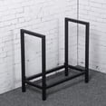 thumbnail image 2 of Industrial Rustic 24" Firewood Log Rack for Home Fireplace Decoration, Indoor/Outdoor Wrought Iron Firewood Holder, Metal Lumber Storage Rack, Black, 2 of 7