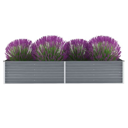Andoer Garden Raised Bed Galvanized Steel 94.5 x31.5 x17.7  Gray