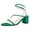 Green, variant on FSJ Women Chic Round Open Toe Strappy Sandals Chunky Block Heel Cross Strap Studded Rhinestones Pumps Party Date Work Shoes Size 5.5 Nude