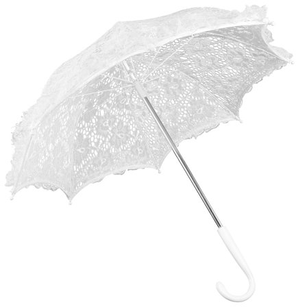 WRISTBIQUE Decorative Umbrella White Lace Steel 1Pack 19In