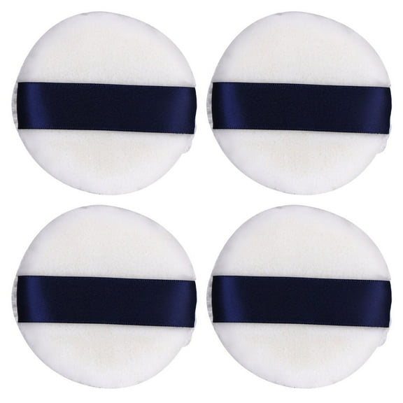 LABSERRON Round Makeup Puff White Sponge 4Pcs 3.15X3.15X0.6In