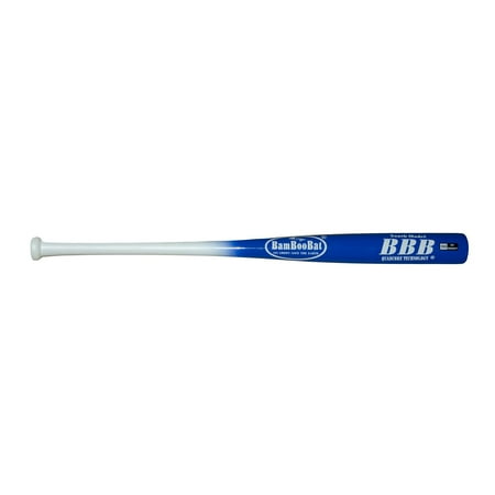 BamBooBat by Pinnacle Sports Equipment INC. Youth Durable Bamboo Baseball Bat for Players Aging 5-13 Years Old White Handle/Royal Barrel 31 Inch (YHWBU31)