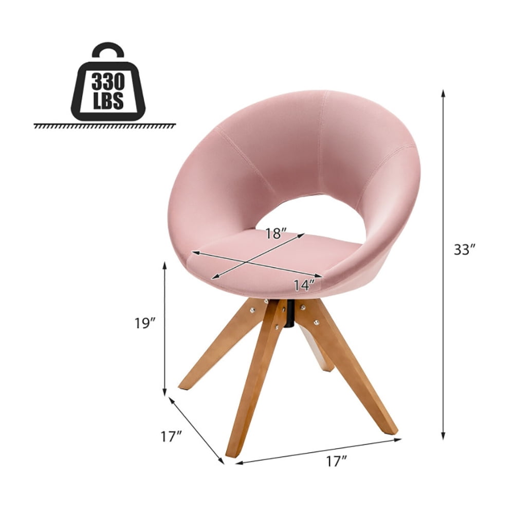 Finihen Swivel Accent Chair, Swivel Chair with Oversized Upholstered Seat, for Home, Office, Pink