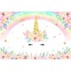 thumbnail image 1 of Fondo de fotografía de unicornio para niña, decoración de fiesta de cumpleaños, arcoíris, Floral, Princesa, foto de fondo, pancarta de cumpleaños para Baby Shower, 1 of 4