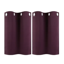 PiccoCasa Polyester Blackout Curtain Panel Set of 2, Burgundy 29 x 18 Inch