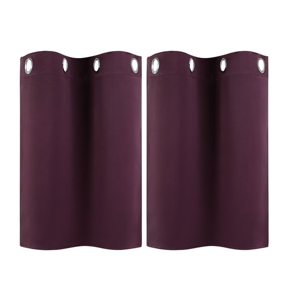 PiccoCasa Polyester Blackout Curtain Panel Set of 2, Burgundy 29 x 18 Inch