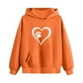 thumbnail image 5 of ATOGUTA Hoodie Sweatshirt For Girls Long Sleeve Pullover Top Hoodie Kids Fall Winter Sweatshirts Size 5T-15, Orange, 5 of 6