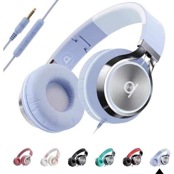 Artix CL750 Wired Headphones with Microphone, On-Ear Head Phones with Mic, Lavender