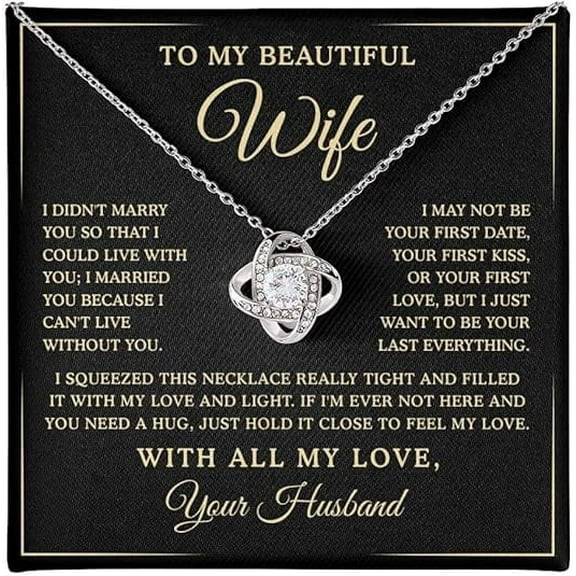 Jewelry To My Wife - I Love You Forever Necklace From Husband | Romantic Birthday Anniversary Christmas Valentine Gifts For Her