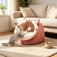 thumbnail image 4 of 15LB Pet Bed for Cats and Small Dogs - Semi Enclosed Cozy Sleeping House for Small Animals, Indoor Pet House with Soft Cushioning for Napping and Lounging, 4 of 6