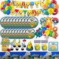thumbnail image 2 of Suministros de decoración para fiesta de cumpleaños de Pokemon, decoración de globos de Pikachu, vajilla desechable de feliz cumpleaños, fiesta de papel para niños, 2 of 4