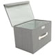 thumbnail image 3 of Collapsible Storage Box with Lid Grey Foldable Container for Bedroom Closet Organization and Practical Storage Solutions, 3 of 4