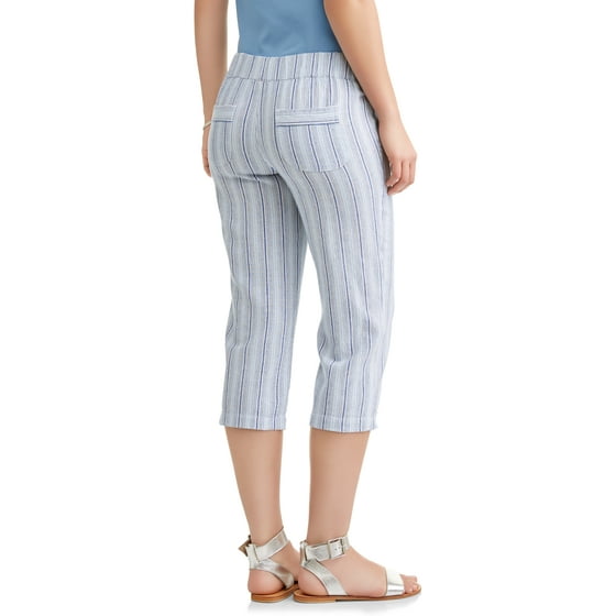 Women's Linen Blend Capri Pants