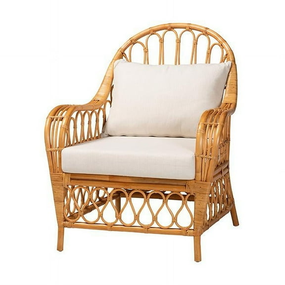 bali & pari Reina Bohemian Light Honey Rattan Arm Chair