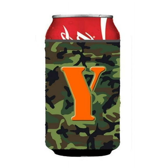 Carolines Treasures CJ1030-YCC Letter Y Initial Monogram - Camo Green Can Or Bottle  Hugger