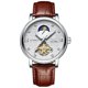 thumbnail image 5 of Reloj mecánico automático para hombre, caja plateada, reloj de vestir de cuero marrón Hugo relojes mecánicos para hombres, 5 of 6