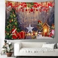 thumbnail image 4 of Tapiz de Navidad para montar en la pared, Papá Noel, árbol de Navidad, chimenea, alce, dormitorio, sala de estar, decoración de pared para dormitorio, 4 of 4