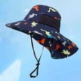 thumbnail image 2 of Bobifish Boys Hat Dinosaur Printed Neck Flap Bucket Hat Sun Protection With Adjustable Chin Strap, 2 of 4