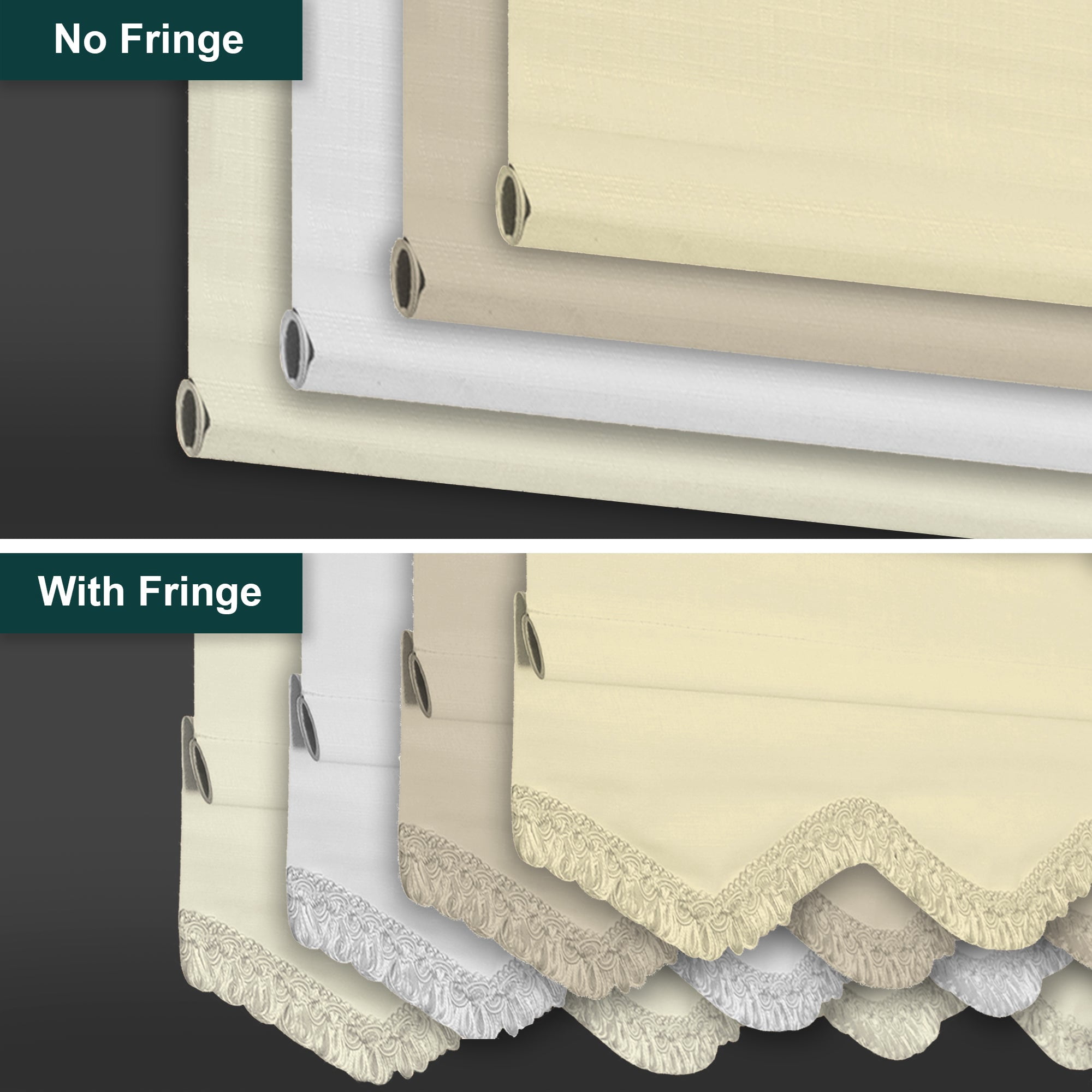 Chicology Textured Blackout Roller Shades with Fringe | Cordless Light Filtering Window Blinds |66.75"W X 64"H | Decorative Privacy Shades for Home & Office | Easy Install | Sand