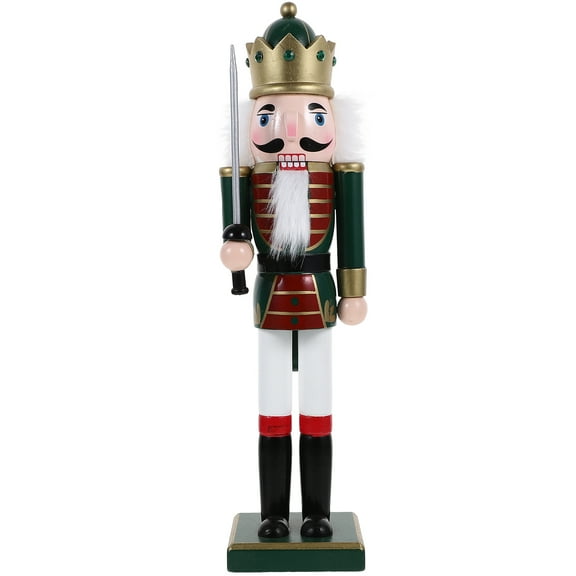 HOOWIFFY Holiday Nutcracker Wood Figurine Black Indoor Christmas Decor Traditional Xmas Decoration