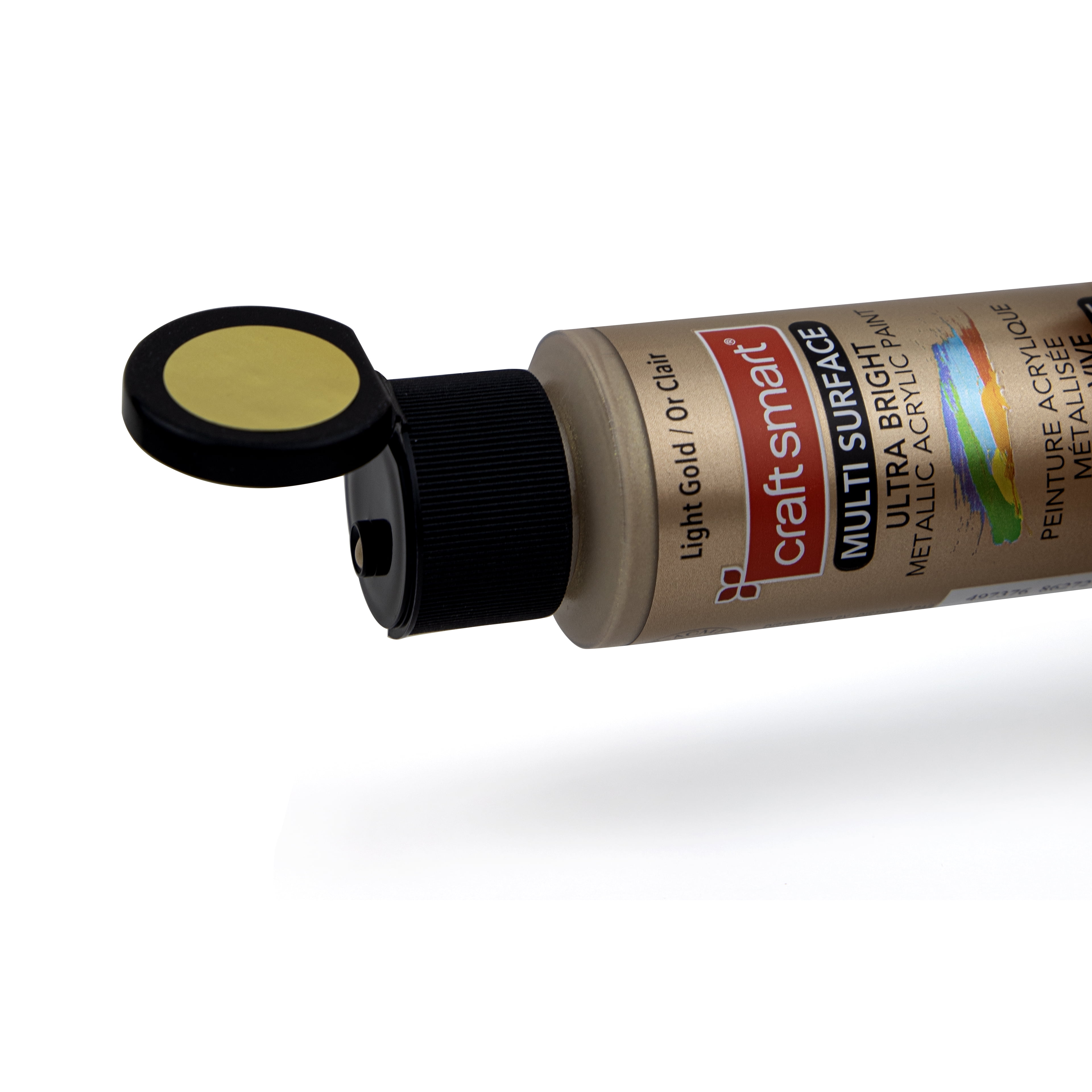 Craft Smart Light Gold Premium Ultra Bright Metallic Paint - Multi-Surface Shimmer Finish for Art, Crafts & Decor, 12 Pack
