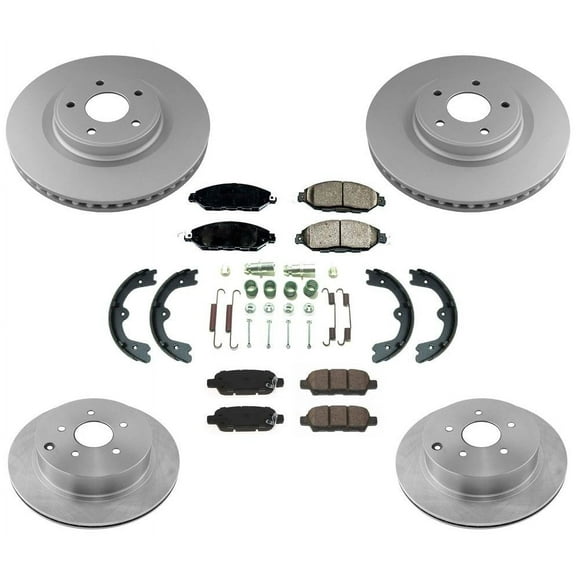 Front Rear Rotors Brake Pads Brake Shoes Spring Kit for NISSAN MURANO 2015-2019