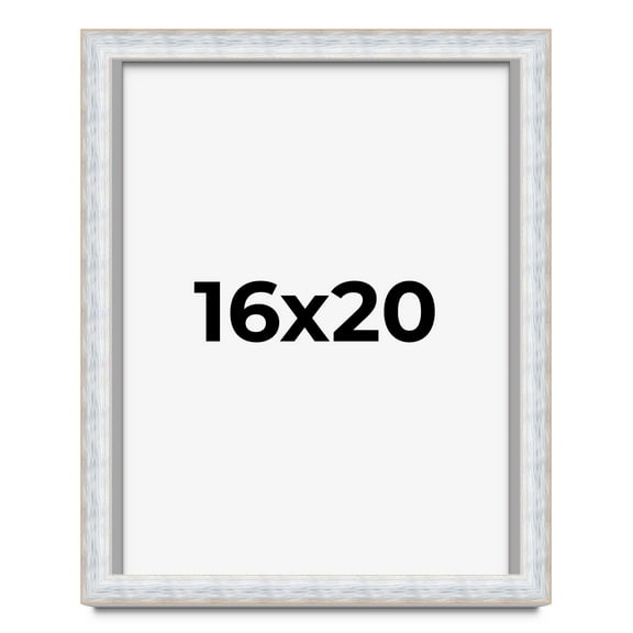 16x20 Shadow Box Frame Silver | 1.625 Inches Deep Real Wood Contemporary Shadowbox Display Frame |