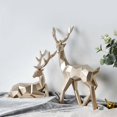 thumbnail image 4 of 1 par de estatuas geométricas de ciervos, esculturas de alces de animales, artesanías de resina hechas para escritorio, sala de , mueble B_dorado Macarena Estatua de ciervo, 4 of 8