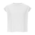 thumbnail image 2 of Jalioing Crop Tops for Women Loose Casual Sleeveless Athletic Shirts Solid Color Crew Neck Summer Tank Tops, 2 of 8