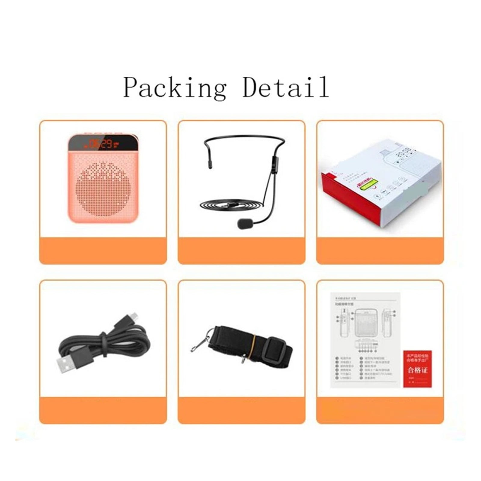 Mini Voice Amplifier Personal 3000mAh Microphone Headset Speaker Megaphone For Presentation Outdoors Coaches Meeting Classroom ,Powerful&Original Sound