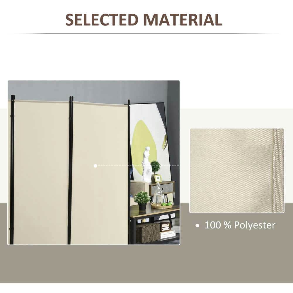 Spaco 6' 3 Panel Room Divider, Functional and Stylish Privacy Screen for Indoor as Living Room, Entryway, Beige