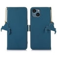 thumbnail image 6 of Nalacover for iPhone 14 Plus Synthetic Leather and Soft TPU Case,360 Protection Flexible Luxury Magnetic RFID Flip Wallet Card Slots Kickstand Shockproof Cover with Cute Pendant.Blue, 6 of 8