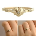 thumbnail image 2 of Modern Women’s Gold Plated Heart Ring Jewelry Accessory Sturdy Sizes 5 11, 2 of 11