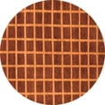 thumbnail image 1 of Ahgly Company Indoor Round Checkered Orange Modern Area Rugs, 5' Round, 1 of 4
